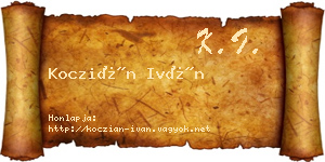 Koczián Iván névjegykártya
